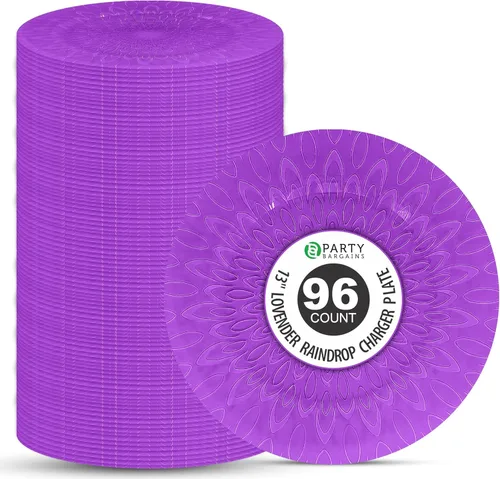 Vista 21 de PARTY BARGAINS Platos de carga de plástico de 13 pulgadas, diseño de gota de lluvia, azul, cargadores de mesa redonda desechables para bodas