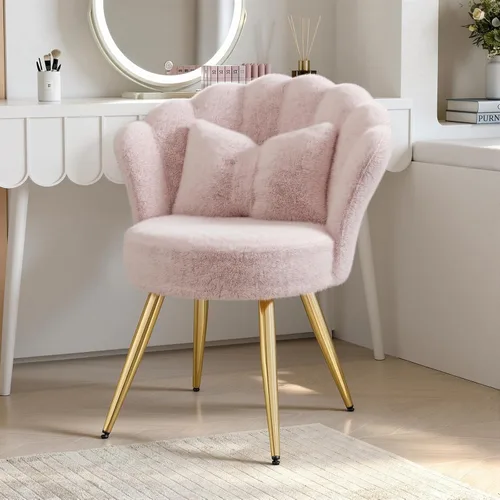 Vista 14 de Silla decorativa de terciopelo con patas de metal dorado, silla de tocador para sala de maquillaje, silla de invitados tapizada para sala de estar