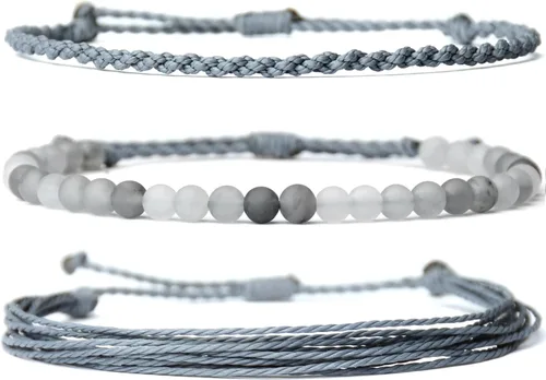 Vista 18 de Pulsera curativa hecha a mano con cuentas de piedra natural, regalo para hombres, pulsera de cuerda ajustable