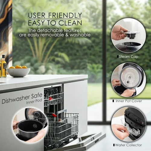 Vista 6 de MAGiC COM Olla arrocera, 20 tazas (cocidas) 10 tazas (sin cocinar) cocina saludable con un solo toque con 15 modos de menú, olla