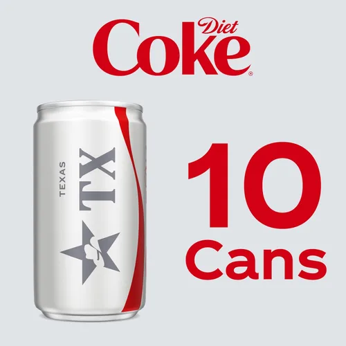 Vista 6 de Diet Coke Paquete para Refrigerador de Diet Soda, latas de 7.5 fl oz, paquete de 10 - Mini bebidas refrescantes de soda