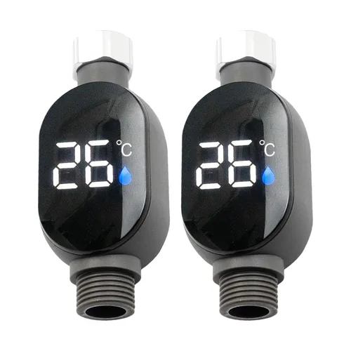 Vista 9 de Medidor de temperatura de ducha Pantalla digital LED Medidor de temperatura Termómetros de agua para el hogar Termostato de baño impermeable