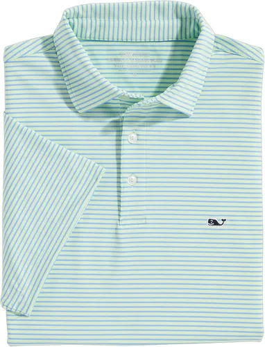 Vista 34 de Vineyard Vines Polo Bradley Stripe Sankaty para hombre Yate Blue Tejeda
