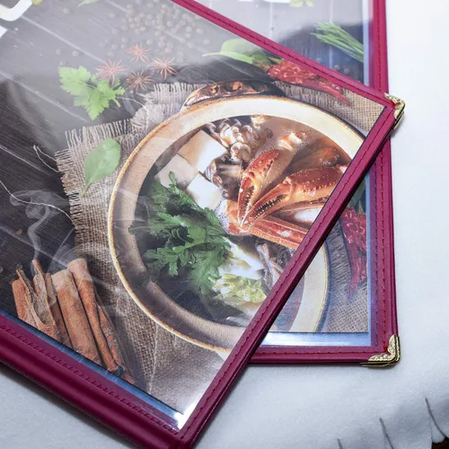 Vista 7 de 2 fundas de menú de 8.5 x 11 pulgadas, 4 páginas 8 vistas, cubiertas transparentes para menú de restaurante, se adapta a papel de tamaño A4, carpeta
