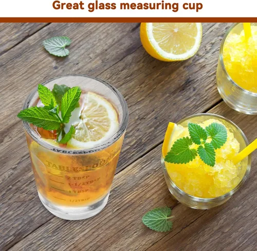 Vista 2 de Vaso medidor, vaso de chupito de espresso, vaso de vino líquido pesado, 4 escalas, ml, cucharadita, cucharada, taza de vino, tazas medidoras