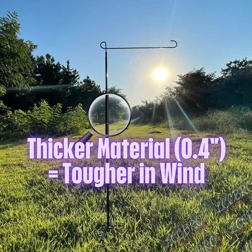 Vista 5 de LCCBRO Soporte para Bandera de Jardín con Poste y Base de 5 Puntas para Bandera Doble Exterior, Soporte de Bandera de Patio Más Estable a Prueba