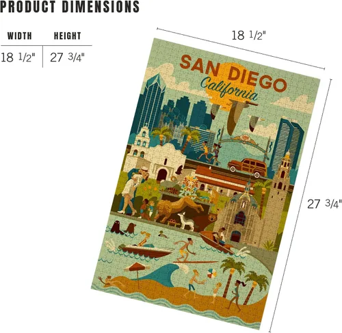 Vista 5 de Lantern Press Rompecabezas de San Diego California, 1000 piezas