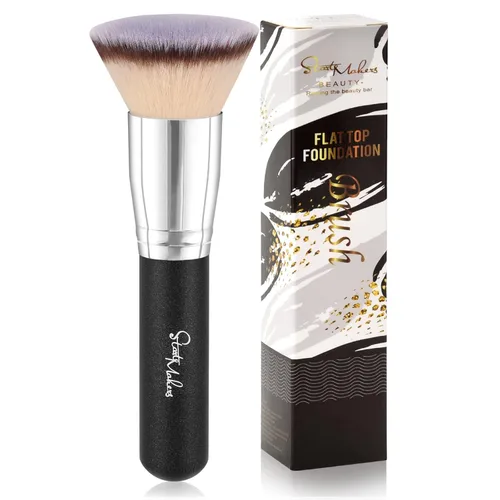 Vista 7 de Brochas de maquillaje para maquillaje líquido, brocha de base Kabuki de parte superior plana, brochas de maquillaje de primera calidad, mezcla