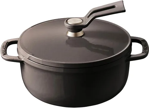 Vista 18 de Olla para Horno Holandés Vermicular 2.0 Olla de Hierro Fundido Esmaltada Ligera 14cm (1 qt) No tóxica Compatible con inducción Horno