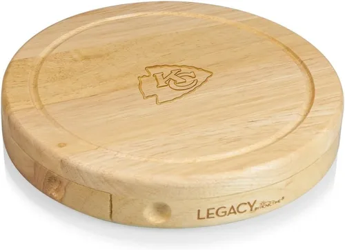 Vista 19 de Picnic TIME NFL Brie Cheese Board and Knife Set - Charcuterie Board Set - Wood Cutting Board
