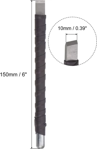 Vista 2 de uxcell Cuchillo para tallar cinceles de madera, 0.394 in de carburo de tungsteno punta plana herramienta de mano para carpintería Graver 5.906 in