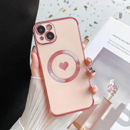 Vista 2 de Para iPhone 15 Funda de silicona a prueba de golpes lindo diseño suave de silicona cámara de protección de corazón encantador fundas para iPhone 15