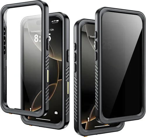 Vista 15 de Funda impermeable para iPhone 15, protector de pantalla de privacidad integrado y protector de pantalla HD [IP68 bajo el agua] a prueba de golpes a
