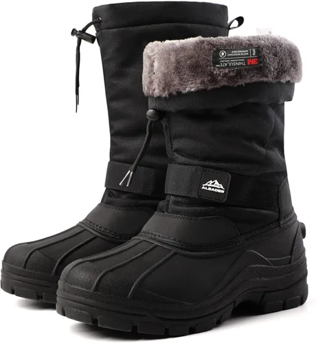 Vista 5 de ALEADER Botas de nieve para hombre, impermeables, aisladas, cálidas interiores, cómodas, para exteriores