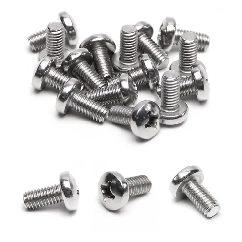 Vista 25 de MroMax 50 tornillos de máquina Phillips de cabeza plana M5 x 0.315 in, acero inoxidable 304 18-8, rosca completa, tornillos de cabeza cruzada gris