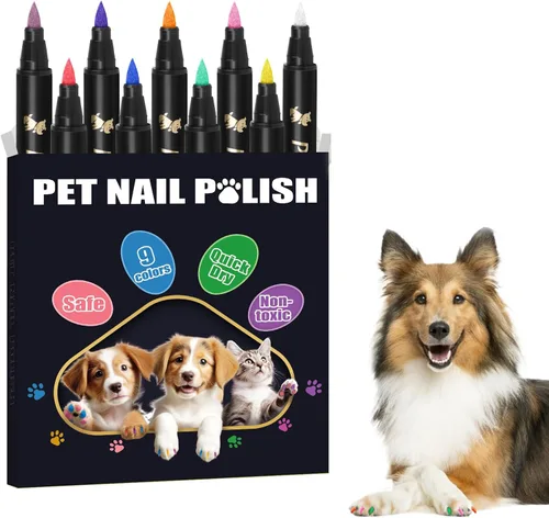 Vista 7 de 7 colores de esmalte de uñas de perro de secado rápido, esmalte de uñas seguro para mascotas, fácil de aplicar, no tóxico, uñas para perros