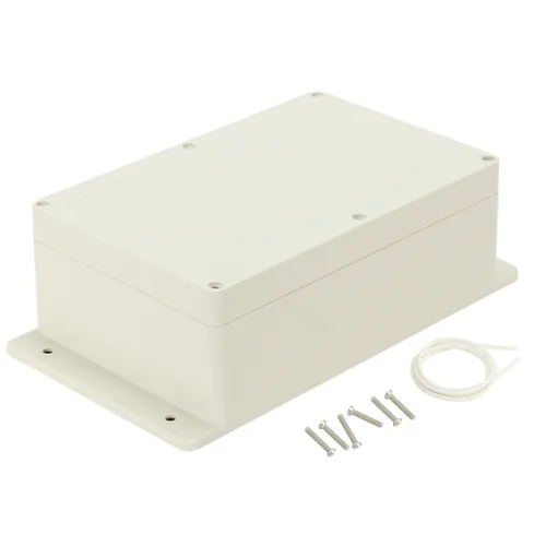 Vista 7 de Caja de conexiones de plástico ABS impermeable a prueba de polvo IP65, caja de conexiones universal para proyectos eléctricos, gris pálido y oreja