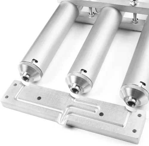 Vista 5 de Kit de mano triple inyector de aluminio plastisol suave cebo señuelos mano para señuelos DIY suave herramienta de fabricación de señuelos 3Х7oz