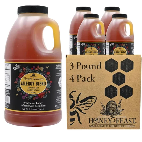 Vista 8 de HONEY FEAST Miel silvestre subtropical de 3 libras: abraza este tesoro apicultor de lotes pequeños crudos y sin filtrar