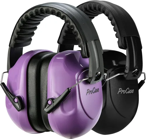 Vista 17 de ProCase - Orejeras con reducción de ruido, protección auditiva a prueba de sonido, auriculares con cancelación de ruido NRR 28dB para adultos, niños