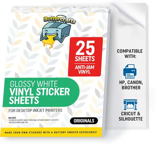 Vista 17 de Papel adhesivo de vinilo transparente imprimible, impermeable, 25 hojas de 8.5 x 11 pulgadas, impresora de inyección de tinta (Epson), papel