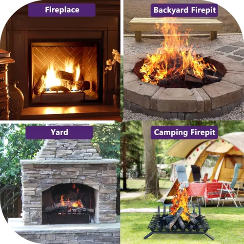 Vista 6 de Mxclimate Retenedor de brasas para rejilla de chimenea, evita que las brasas quemadas se caigan, accesorios de lugar de fuego para interiores