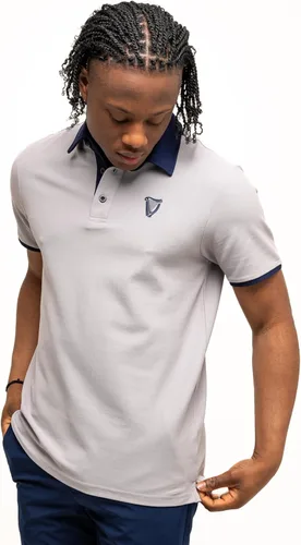 Vista 2 de Guinness Grey Performance Polo - Camisa de golf para hombre, mezcla de algodónpoliéster, tela transpirable, ropa deportiva