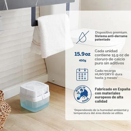 Vista 4 de HUMYDRY USA4311803C6 - Recambio de absorción de humedad sin perfume, 15.9 onzas, paquete de 3