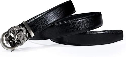 Vista 6 de Dubulle Cinturón de trinquete para hombre, color dorado, negro, rojo, verde, azul, blanco, hebilla automática, regalo de cinturón casual, ajuste