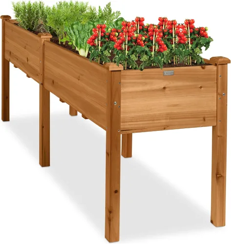 Vista 16 de Best Choice Products Cama de jardín elevada de 48 x 24 x 30 pulgadas con profundidad extra profunda de 16 pulgadas, soporte para maceta de madera