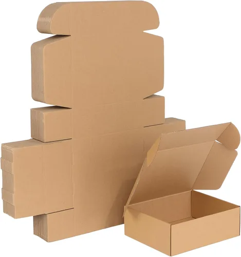 Vista 10 de Qilery 60 Piezas Cajas de Envío de Cartón Corrugado Cajas Marrones de Regalo Embalaje de Correo para Pequeñas Empresas Presente (4 x 4 x 2 Pulgadas)
