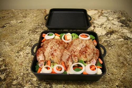 Vista 5 de Camp Chef Horno holandés cuadrado, hierro fundido con acabado sazonado verdadero, horno holandés de 13