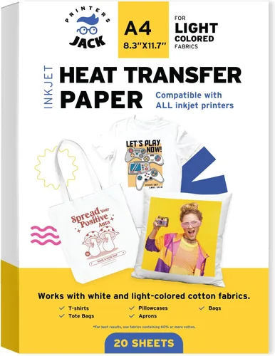 Vista 13 de Printers Jack Papel de transferencia de calor termoadhesivo para tela oscura, paquete de 20 unidades de 11 x 17 pulgadas, papel de transferencia