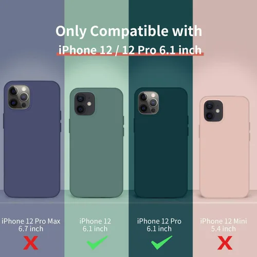 Vista 6 de Cordking Funda diseñada para iPhone 12, diseñada para iPhone 12 Pro, funda de teléfono de silicona a prueba de golpes