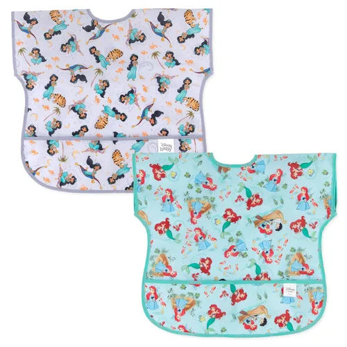 Vista 12 de Bumkins Disney - Babero de manga larga para bebé, de tela impermeable de manga larga, con bolsillo para atrapar migas, delantal ajustable