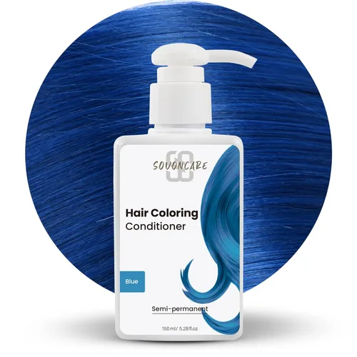 SOVONCARE Acondicionador de depósito de color de cabello, acondicionador de color azul semipermanente para cabello teñido, 5.28 onzas, el