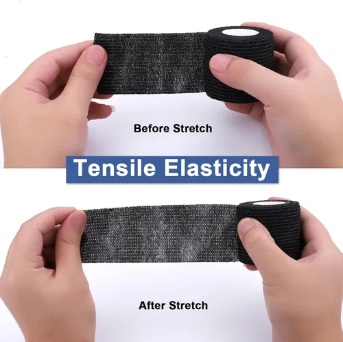 Vista 7 de Vendaje autoadhesivo cohesivo flexible cinta elástica atlética fuerte cinta elástica de primeros auxilios para muñeca, esguinces de tobillo