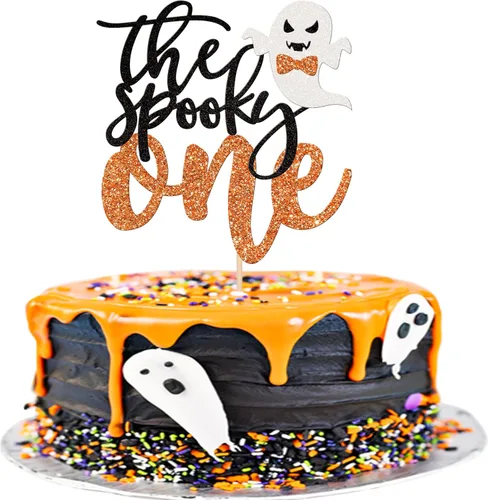 Vista 23 de 24 piezas de decoración de cupcakes de Halloween para despedida de soltero con purpurina, araña, bruja, murciélago, Halloween, cupcakes