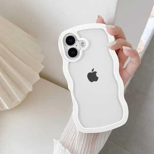 Vista 11 de QLTYPRI Funda compatible con iPhone 7/8/SE, bonita funda transparente con marco ondulado rizado para niñas y mujeres, funda protectora de TPU
