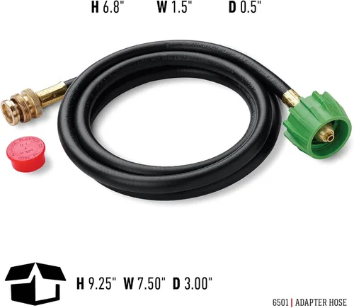 Vista 4 de Weber 6501 adaptador de manguera para parrillas portátiles serie Weber Q y Gas, de 6 pies