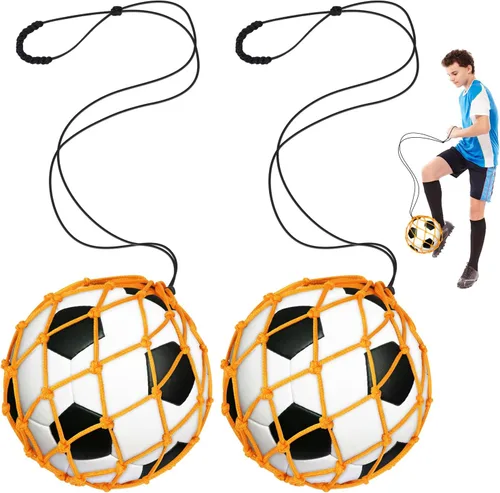 Vista 8 de Soccer Kick Trainer 2 Psc with Return Net - Football Training Equipment for Boys & Girls - Practice Gear Compatible with Size 3 4 5 Balls