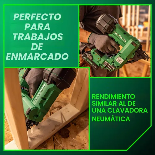Vista 4 de Metabo HPT Kit de Clavadora de Marcos Inalámbrica MultiVolt de 18V de 30° con Cinta de Papel, Clavadora de Marcos de 3-1/2", Herramienta Eléctrica