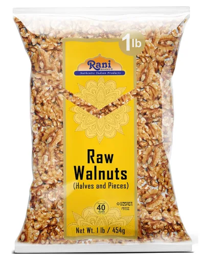 Rani Nueces crudas, mitades y trozos 16 oz (1 libra) 16.01 oz ~ Todo natural | Vegano | Apto para gluten | Producto fresco de Estados Unidos