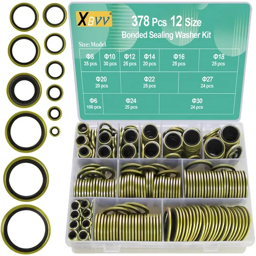 Vista 8 de XBVV - Kit de juntas para compresor de aire acondicionado de 95 piezas y 12 tamaños, para puertos de compresor de aire acondicionado de automóvil
