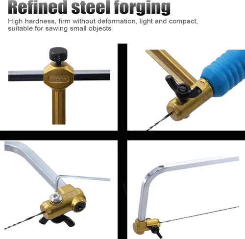 Vista 2 de Sierra pequeña profesional con hojas espirales de #1 a #8 - para metal y carpintería - Corte rápido y preciso para madera, plástico, joyería