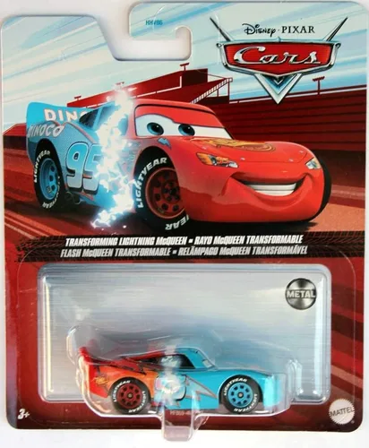 Pixar Cars Transforming Lightning McQueen - Serie de metal a escala 1:55