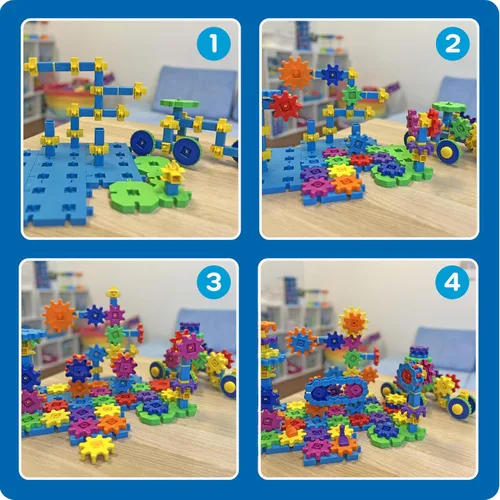Vista 3 de Learning Resources Gears! Gears! Gears! Mega Builds - Juguetes de construcción, actividades STEM, habilidades motoras finas, kit de explorador