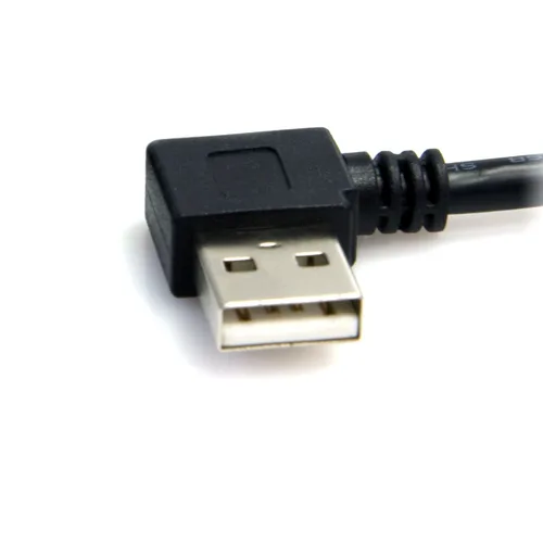 Vista 3 de StarTech.com Cable USB en ángulo recto de 35.8 in / 35.8 in A en ángulo recto B - 3.0 ft USB en ángulo recto USB 2.0 - 1 x USB A 1 x USB B - Negro