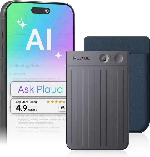 Vista 10 de Grabadora de voz AI, grabadora de voz PLAUD Note con funda, control de aplicaciones, transcribir y resumir potenciado por ChatGPT, compatible con 59