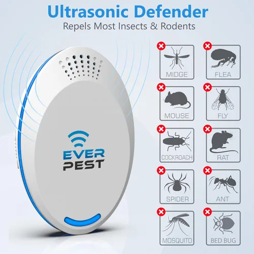 Vista 3 de Control ultrasónico repelente de plagas 2026 (paquete de 2), enchufe para el hogar, pulgas, ratas, cucarachas, cucarachas, mosca de la fruta